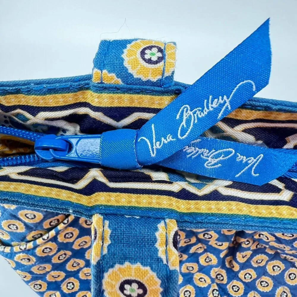 Vera Bradley Purse Riviera Blue Morgan Shoulder Tote Bag Retired 2008 Quilted